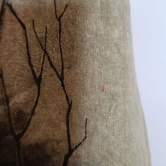 Vtg Mens Green 90s Wolves Double Sided Tee Single Stich Mineral Wash Wilderness - Picture 8 of 10